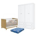 Ver imagem 1 de Berço Americano Mini Cama Q Encanto Slim Freijó Branco Acetinado - Qmovi e Guarda Roupa Infantil Ame