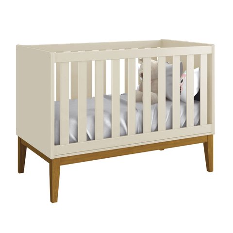 Berço Americano Classic New Areia Fosco com Madeira - Reller