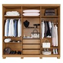 Ver imagem 3 de Guarda Roupa Ripado 6 Portas 3 Gavetas Milano Benetil Cinamomo Off White