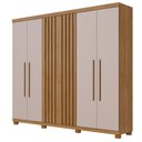Ver imagem 1 de Guarda Roupa Ripado 6 Portas 3 Gavetas Milano Benetil Cinamomo Off White