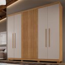 Ver imagem 2 de Guarda Roupa Ripado 6 Portas 3 Gavetas Milano Benetil Cinamomo Off White
