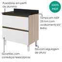 Ver imagem 4 de Balcao com Tampo 2 Gavetoes MDF 80 cm Kali 1641222 Bianco Toq Branco Nicioli