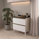 Ver imagem 7 de Balcao com Tampo 2 Gavetoes MDF 80 cm Kali 1641222 Bianco Toq Branco Nicioli