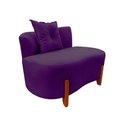 Ver imagem 4 de Namoradeira Sofá Feijão Luna 100cm Orgânica Veludo Roxo