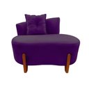Ver imagem 3 de Namoradeira Sofá Feijão Luna 100cm Orgânica Veludo Roxo