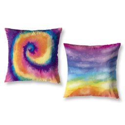 Capas de Almofadas Coloridas Digital Tie Dye Zíper Invisível Kit 2 Peças 40cmx40 cm Sofá Cama Quarto - 1