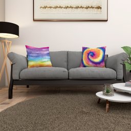 Capas de Almofadas Coloridas Digital Tie Dye Zíper Invisível Kit 2 Peças 40cmx40 cm Sofá Cama Quarto - 2