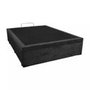 Ver imagem 3 de Cama Box Baú Casal Suede Preto + Colchão Casal Espuma D33 Com EPS 20x138x188