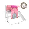 Cama Infantil Joy com Escorregador e Dossel Barraca Castelo Branco Rosa Pura Magia + Colchão Ortobom - 2