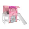 Cama Infantil Joy com Escorregador e Dossel Barraca Castelo Branco Rosa Pura Magia + Colchão Ortobom - 3