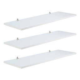 Kit 3 Prateleira Branca MDF 60 x 10cm Suporte Cantoneira - 1