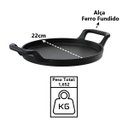 Ver imagem 2 de Bifeteira Redonda Alça Ferro Fundido Servir Porção 22cm Libaneza
