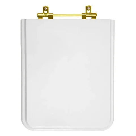 Assento Sanitário Square Branco para vaso Incepa Com Ferragem Dourada
