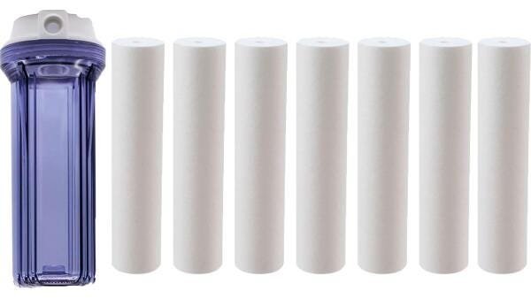 Kit Filtro Para Caixa D'Água Com 7 Refil Polipropileno - 1