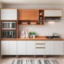 Ver imagem 1 de Cozinha Completa Macadâmia 9 Portas 3 Gavetas Freijó/Branco 914423 - Telasul