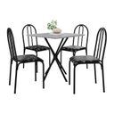 Ver imagem 2 de Conjunto Mesa com 4 Cadeiras e Tampo Quadrado Diamante Preto/Floral