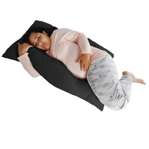 Travesseiro Gigante Happy Line 120 X 70 cm - Preto