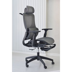 Cadeira de Escritório Ergonômica Presidente Premium Apoio de Pés Preta