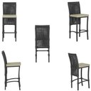 Ver imagem 5 de Mesa Bistrô e 4 Banquetas Roma Preta Corda Náutica Estofado 7 Trama Original