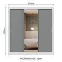 Ver mais imagens de Guarda-roupa Casal 3 Portas de Correr com Espelho Branco/cinza Nobre Madesa Branco/cinza
