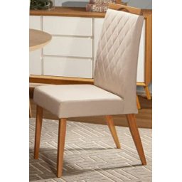 Mesa De Jantar Cone Mel Tampo Redondo 90 cm Com Vidro Off White + 4 Cadeiras Ana Creme - 2