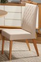 Ver imagem 2 de Mesa de Jantar Cone Mel Tampo Redondo 90 cm com Vidro Off White + 4 Cadeiras Ana Creme