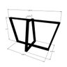 Base de Ferro Metalon Estilo Industrial para Mesas em Geral - Modelo Trapézios Duplos - Preto Eletro - 9