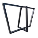 Ver imagem 1 de Base de Ferro Metalon Estilo Industrial para Mesas em Geral - Modelo Trapézios Duplos - Preto Eletro