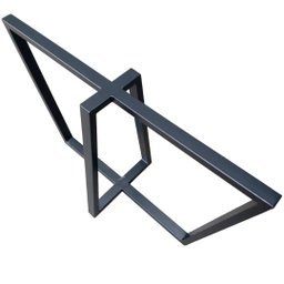 Base de Ferro Metalon Estilo Industrial para Mesas em Geral - Modelo Trapézios Duplos - Preto Eletro - 4