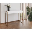 Ver imagem 1 de Aparador Industrial Califórnia 137x40 Ferro Dourado Tampo Branco