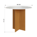 Ver imagem 4 de CONJUNTO DE SALA DE JANTAR PREDILLETA BERLIN 90 CM COM 4 CADEIRAS FREIJÓ/OFF-WHITE ASSENTO TECIDO PR