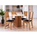 Ver imagem 1 de CONJUNTO DE SALA DE JANTAR PREDILLETA BERLIN 90 CM COM 4 CADEIRAS FREIJÓ/OFF-WHITE ASSENTO TECIDO PR