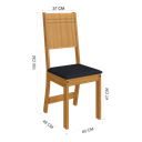 Ver imagem 6 de CONJUNTO DE SALA DE JANTAR PREDILLETA BERLIN 90 CM COM 4 CADEIRAS FREIJÓ/OFF-WHITE ASSENTO TECIDO PR