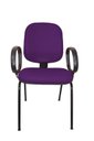 Ver imagem 2 de Cadeira Fixa Diretor Fire - Couro Sintetico Corano - Roxo