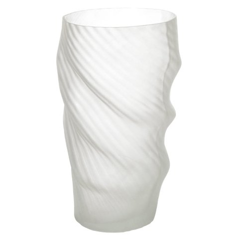Vaso Decorativo Vidro Torcido Transparente Fosco 43cm