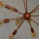 Ver imagem 2 de Lustre Pendente Sputinik 12 Hastes - Ideal para Mesa Jantar, Sala, Quarto - Cor Cobre