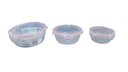 Ver imagem 2 de Kit 3 Potes Herméticos Plástico Redondo Multiuso 320ml 1l