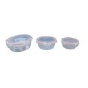 Ver imagem 2 de Kit 3 Potes Herméticos Plástico Redondo Multiuso 320ml 1l