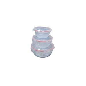 Kit 3 Potes Herméticos Plástico Redondo Multiuso 320ml 1l