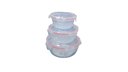 Ver imagem 1 de Kit 3 Potes Herméticos Plástico Redondo Multiuso 320ml 1l