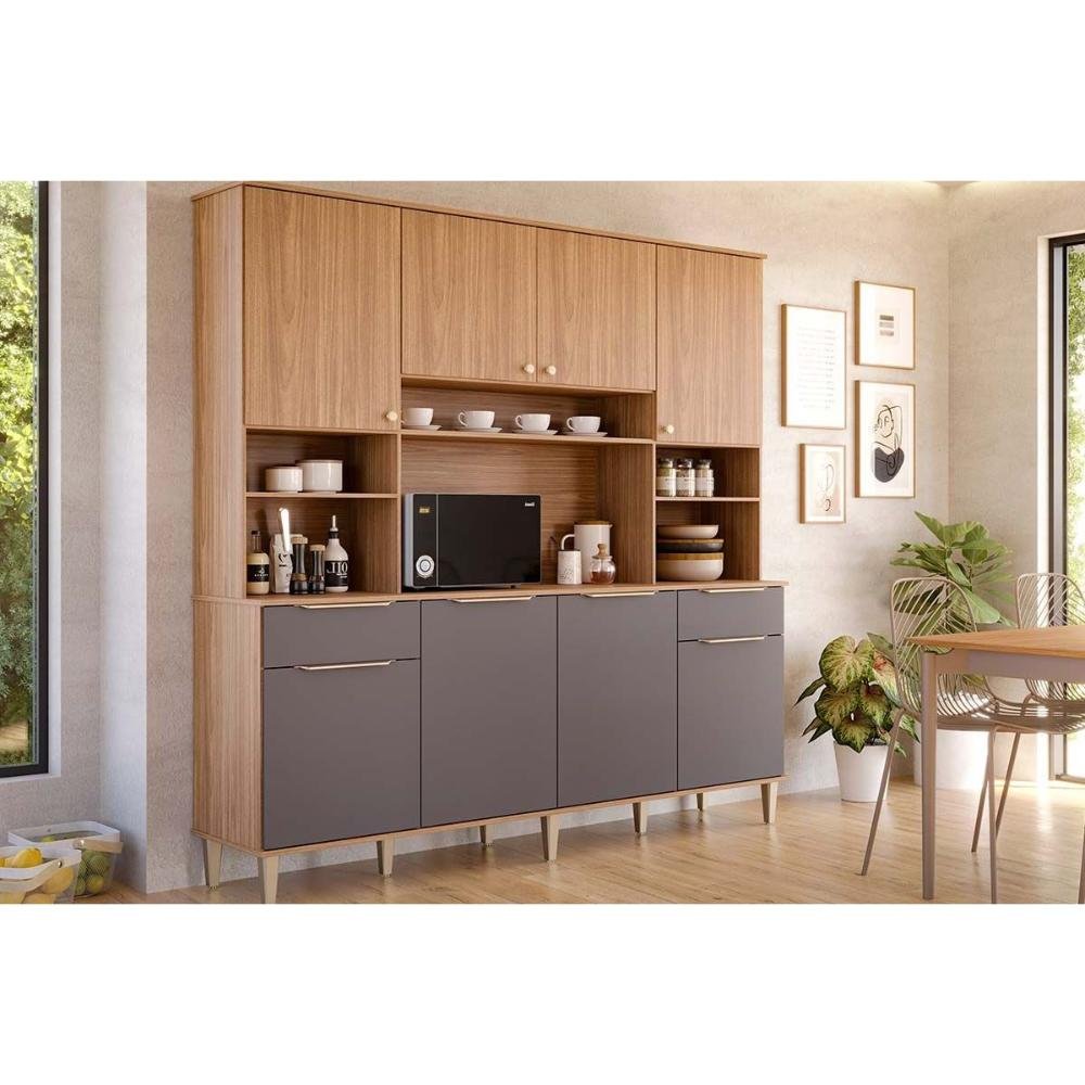 Kit de Cozinha Compacta Luna C/ Nichos e 8 Portas e 2gavetas