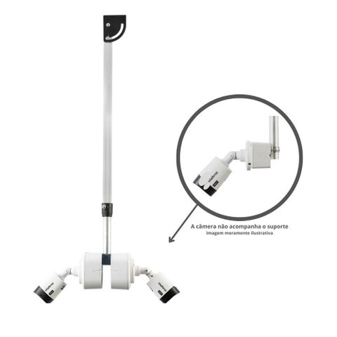 Suporte Longo Cftv Dome/bullet 2 Caixas Passagem - 2mt