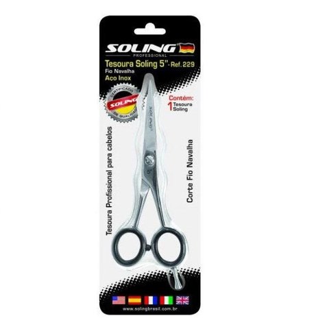 Tesoura de Cabelo Fio Navalha Soling Profissional - 5¨