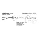 Ver imagem 2 de Coleira Guia Corrente Cachorro Cao Pet Kit Passeio Corrente Aço Zincado Semi Enforcadora Ajustavel R