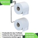 Ver imagem 7 de Porta Papel Higiênico Duplo para Caixa Acoplada Cromado Farm