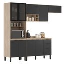 Ver imagem 3 de Cozinha Modulada Firenze 260m com Tampo Mdp 120m - Avena Touch/grafito Demóbile