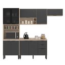 Ver imagem 2 de Cozinha Modulada Firenze 260m com Tampo Mdp 120m - Avena Touch/grafito Demóbile