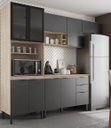 Ver imagem 1 de Cozinha Modulada Firenze 260m com Tampo Mdp 120m - Avena Touch/grafito Demóbile