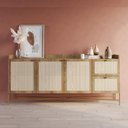 Ver imagem 2 de Aparador Buffet para Sala de Jantar 183cm Industrial Indy A03 Hanover Dourado