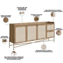 Ver imagem 4 de Aparador Buffet para Sala de Jantar 183cm Industrial Indy A03 Hanover Dourado